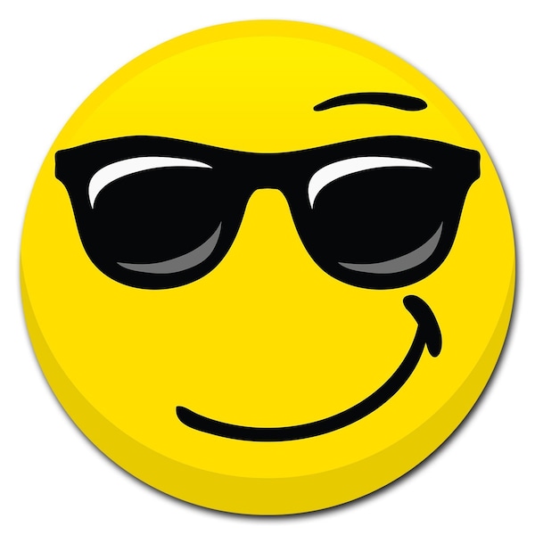 Emoji Shades Circle Corrugated Plastic Sign